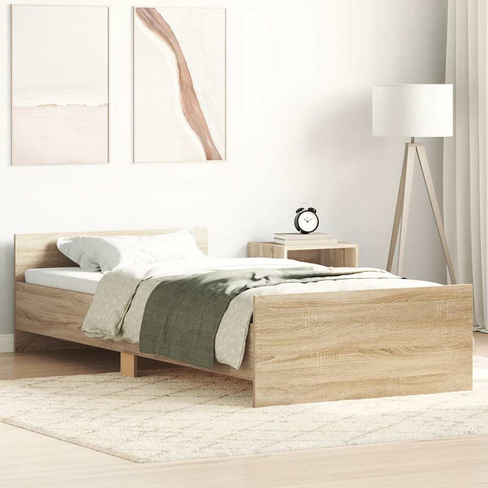 Cadru pat fără saltea stejar sonoma 100x200 cm lemn prelucrat - WALTI WALTI