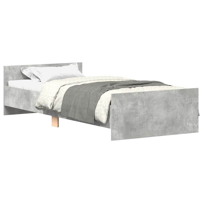 Cadru de pat, gri beton, 100x200 cm, lemn prelucrat - WALTI WALTI