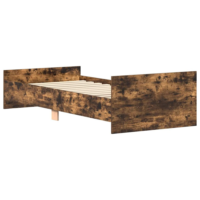 Cadru pat fără saltea stejar fumuriu 100x200 cm lemn prelucrat - WALTI WALTI