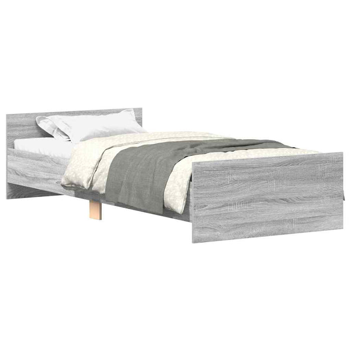 Cadru de pat, gri sonoma, 100x200 cm, lemn prelucrat - WALTI WALTI