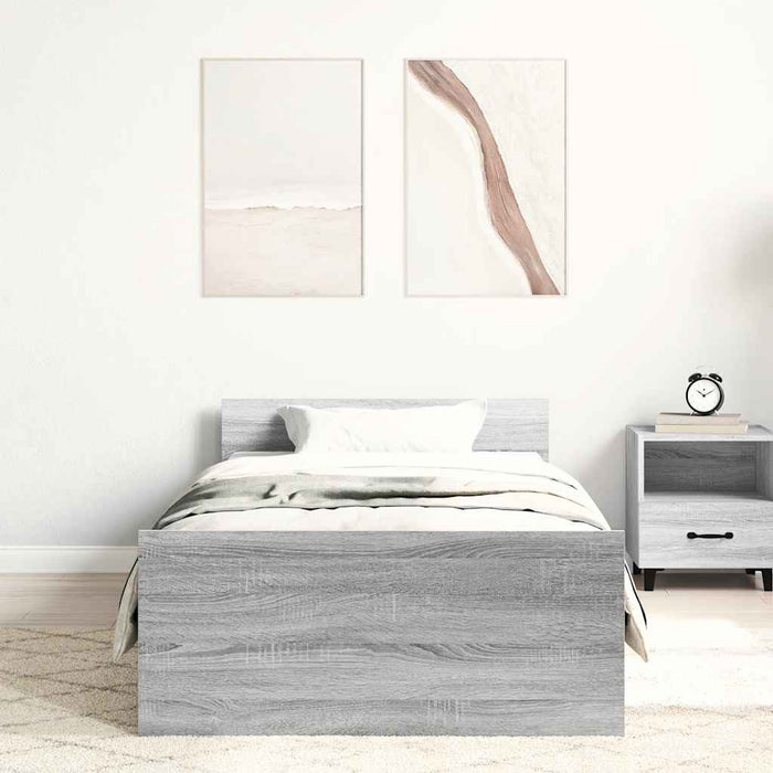 Cadru de pat, gri sonoma, 100x200 cm, lemn prelucrat - WALTI WALTI