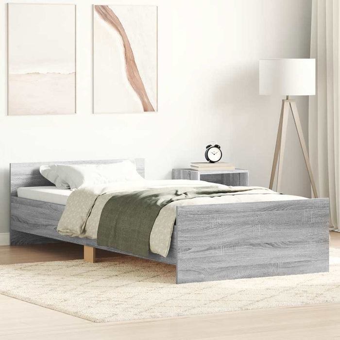 Cadru de pat, gri sonoma, 100x200 cm, lemn prelucrat - WALTI WALTI