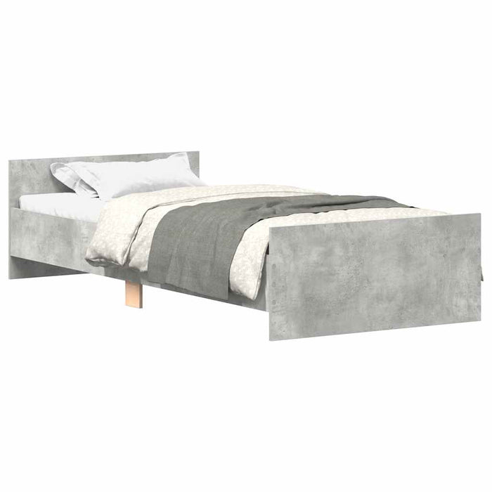 Cadru de pat, gri beton, 90x190 cm, lemn prelucrat - WALTI WALTI