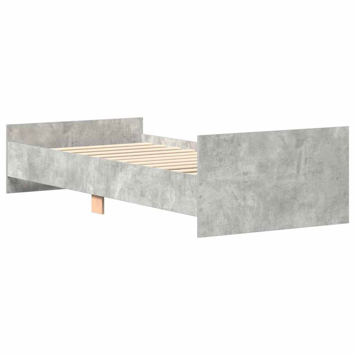 Cadru de pat, gri beton, 90x190 cm, lemn prelucrat - WALTI WALTI