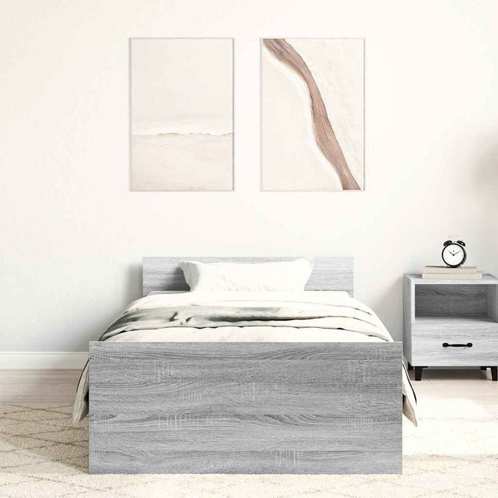 Cadru de pat, gri sonoma, 90x190 cm, lemn prelucrat - WALTI WALTI