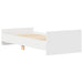 Cadru de pat mic single, alb, 75x190 cm, lemn prelucrat - WALTI WALTI