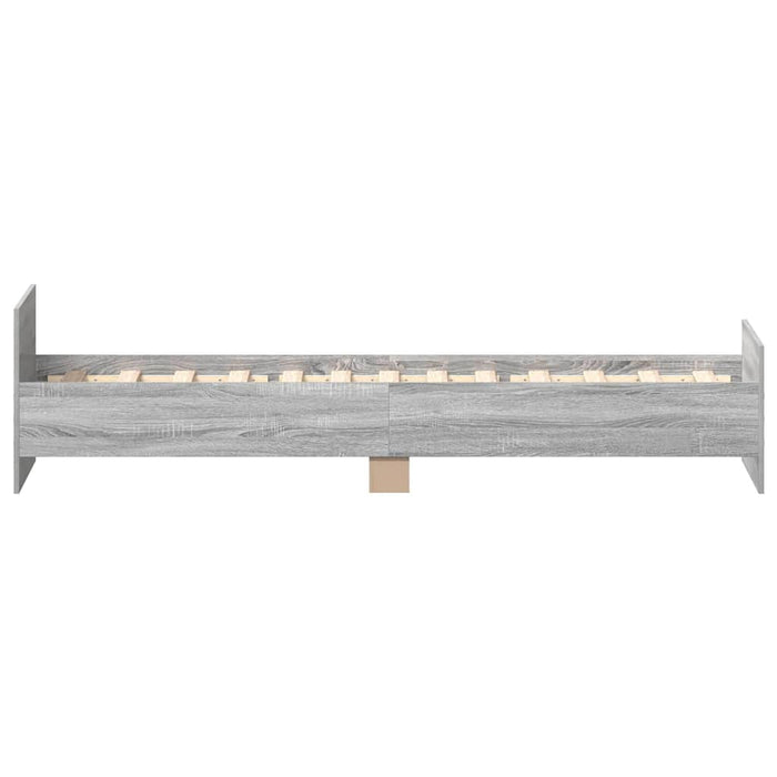 Cadru de pat mic single sonoma gri 75x190 cm lemn prelucrat - WALTI WALTI