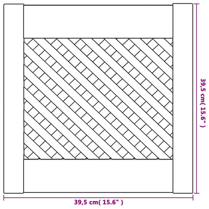 Uși de dulap cu zăbrele 2 buc. 39,5x39,5 cm lemn masiv de pin - WALTI WALTI