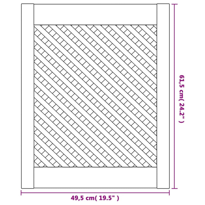 Uși de dulap cu zăbrele 2 buc. 49,5x61,5 cm, lemn masiv de pin - WALTI WALTI