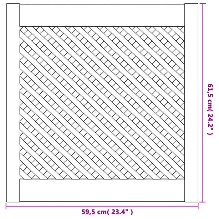 Uși de dulap cu zăbrele 2 buc. 59,5x61,5 cm, lemn masiv de pin - WALTI WALTI