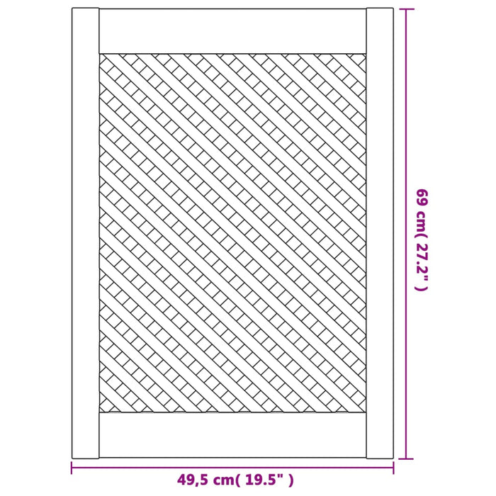 Uși de dulap cu zăbrele 2 buc. 49,5x69 cm, lemn masiv de pin - WALTI WALTI