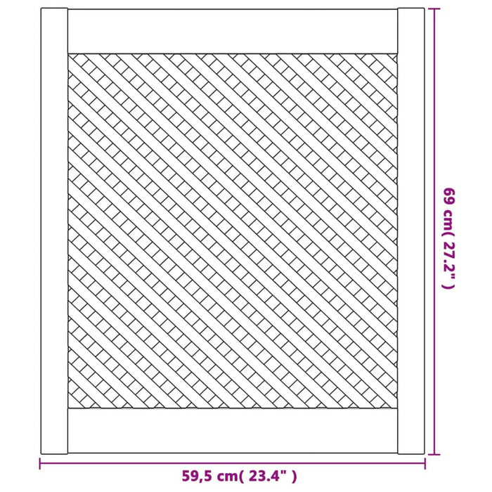 Uși de dulap cu zăbrele 2 buc. 59,5x69 cm, lemn masiv de pin - WALTI WALTI
