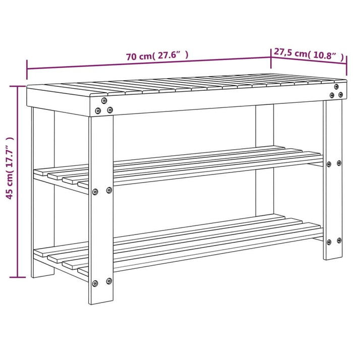 Suport de pantofi cu 3 niveluri, 70x27,5x45 cm, bambus - WALTI WALTI