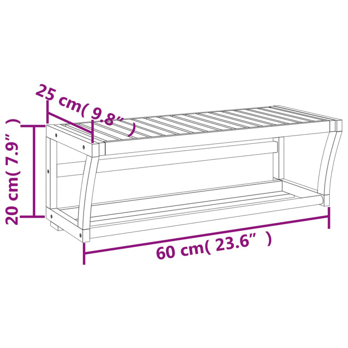 Raft de prosoape pentru perete, 60x25x20 cm, bambus WALTI