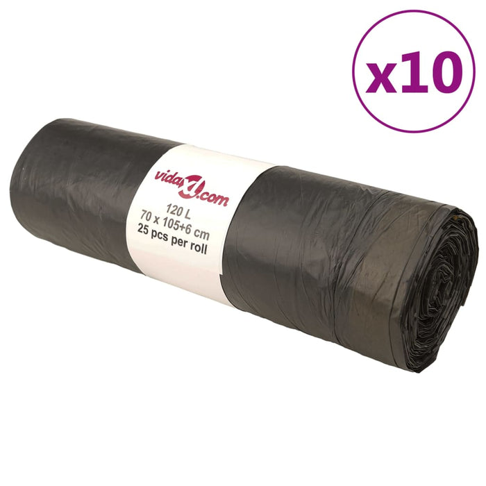 Saci de gunoi cu șnururi 250 buc. negru 120 L - WALTI WALTI