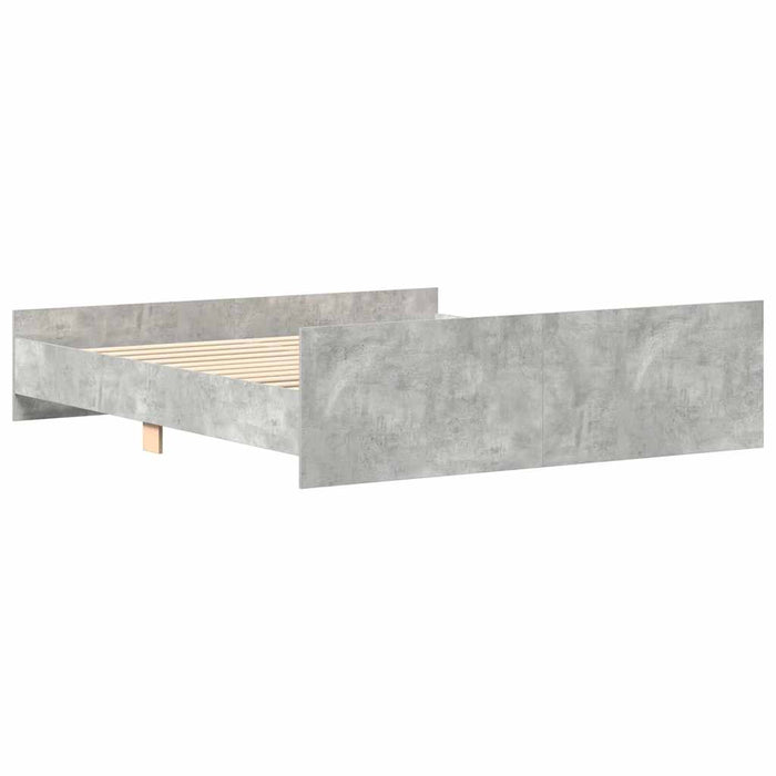 Cadru de pat cu tăblie la cap/picioare, gri beton, 200x200 cm - WALTI WALTI