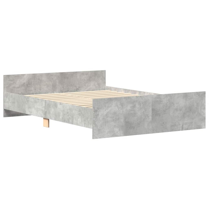 Cadru de pat cu tăblie la cap/picioare, gri beton, 150x200 cm - WALTI WALTI