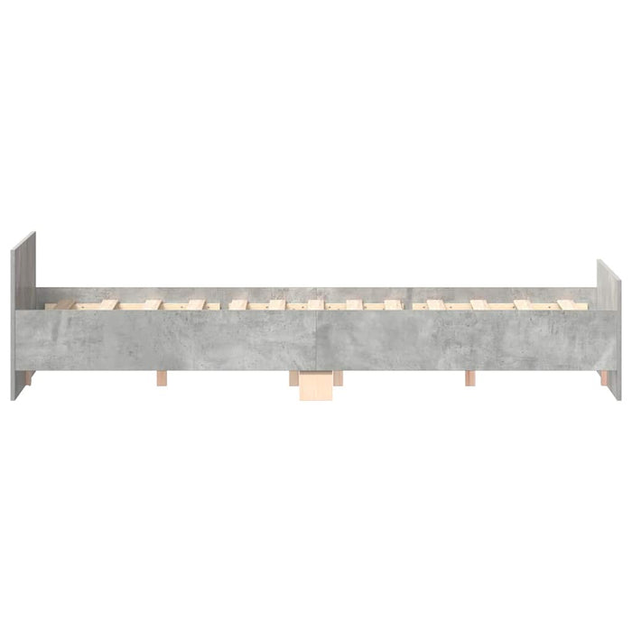 Cadru de pat cu tăblie la cap/picioare, gri beton, 150x200 cm - WALTI WALTI