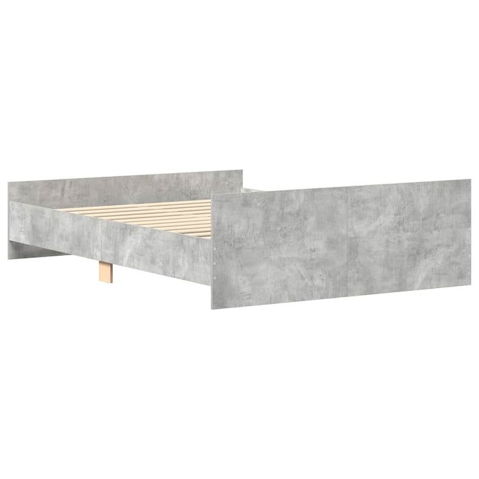 Cadru de pat cu tăblie la cap/picioare, gri beton, 150x200 cm - WALTI WALTI