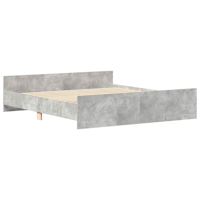 Cadru de pat cu tăblie la cap/picioare, gri beton, 180x200 cm - WALTI WALTI