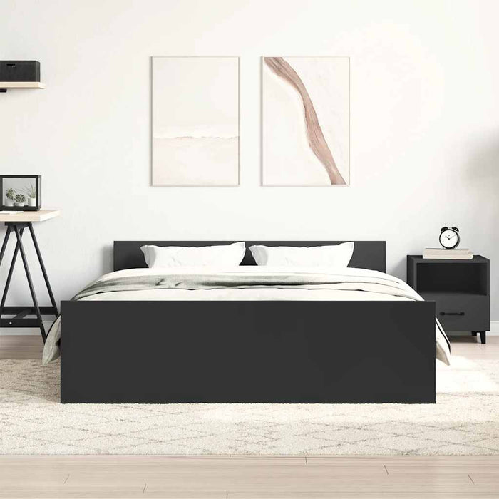 Cadru pat cu tăblie de cap/picioare, negru, 120x190 cm - WALTI WALTI
