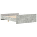 Cadru de pat cu tăblie la cap/picioare, gri beton, 135x190 cm - WALTI WALTI