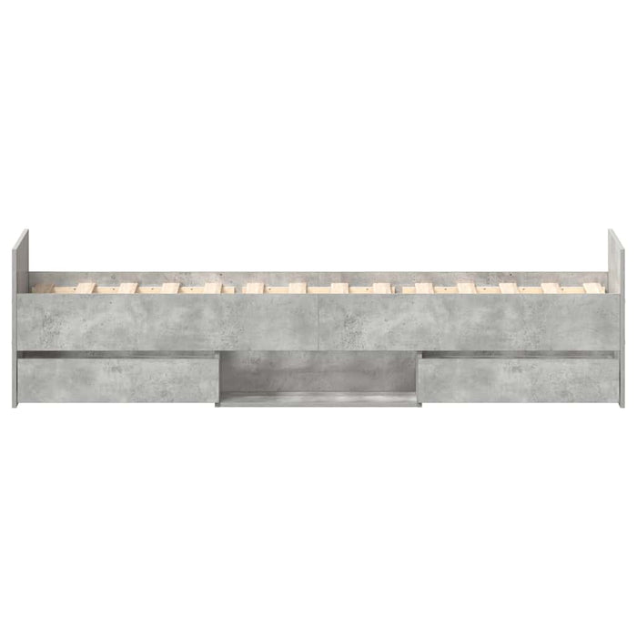 Cadru de pat cu tăblie la cap/picioare, gri beton, 75x190 cm - WALTI WALTI