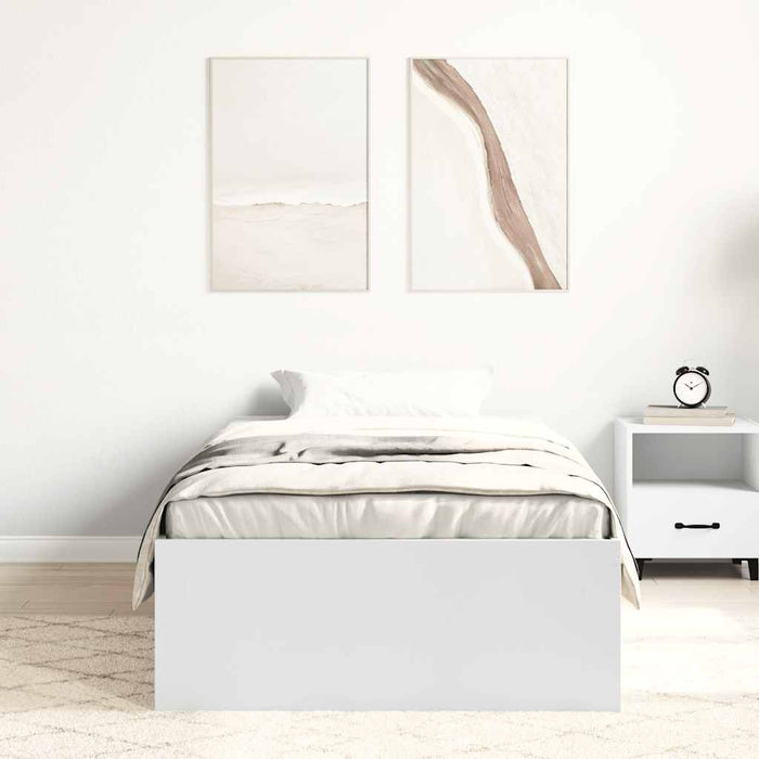 Cadru de pat mic single, alb, 75x190 cm - WALTI WALTI