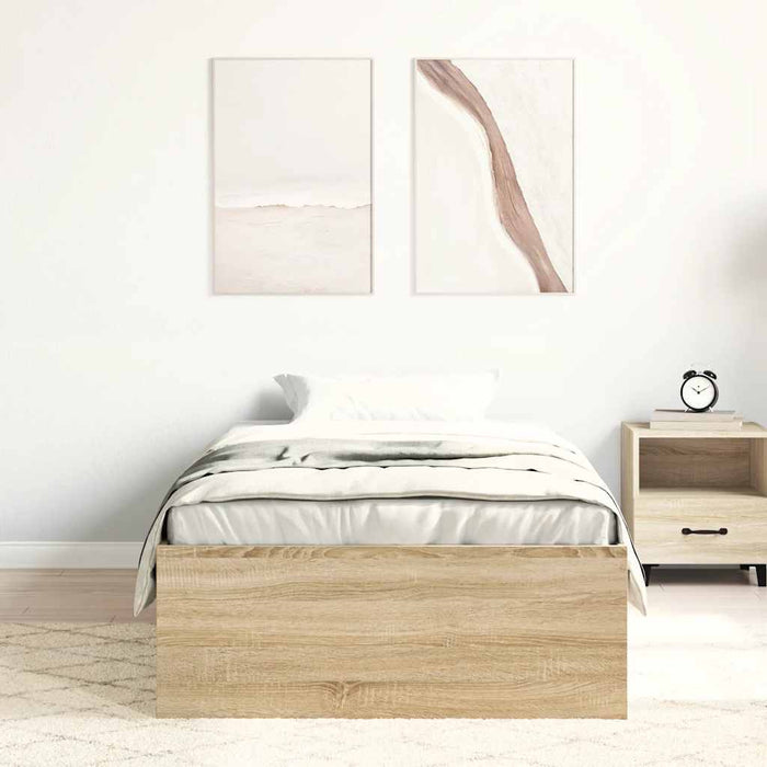 Cadru de pat mic single, stejar sonoma, 75x190 cm - WALTI WALTI
