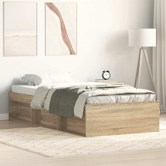 Cadru de pat mic single, stejar sonoma, 75x190 cm - WALTI WALTI