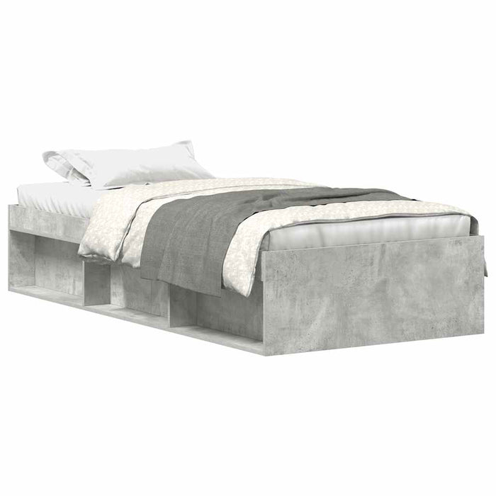 Cadru de pat mic single, gri beton, 75x190 cm - WALTI WALTI