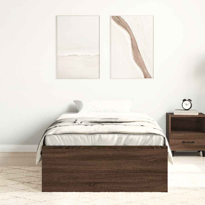Cadru de pat mic single, stejar maro, 75x190 cm - WALTI WALTI