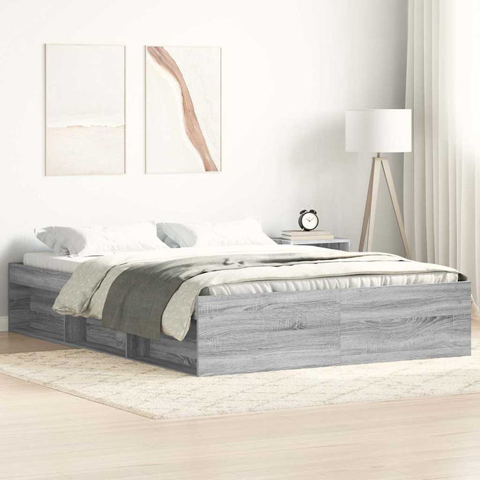 Cadru de pat mic dublu, sonoma gri, 120x190 cm - WALTI WALTI