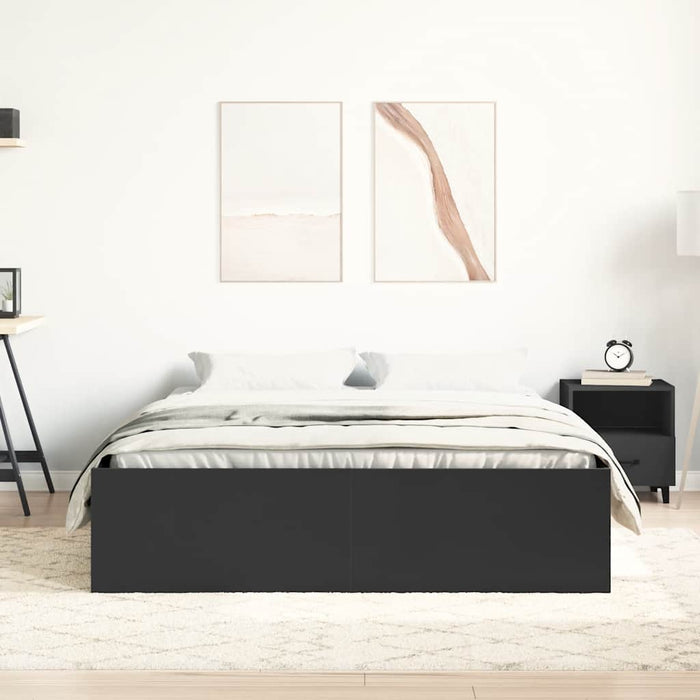 Cadru de pat dublu, negru, 135x190 cm - WALTI WALTI