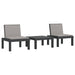 Set mobilier de grădină cu perne, 3 piese, antracit, PP - WALTI WALTI