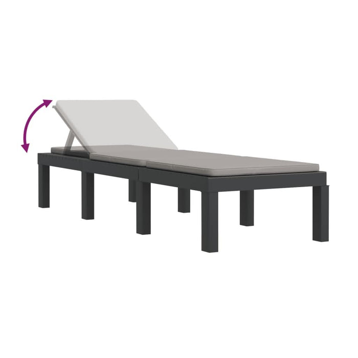 Set mobilier de grădină cu perne, 3 piese, antracit, PP - WALTI WALTI