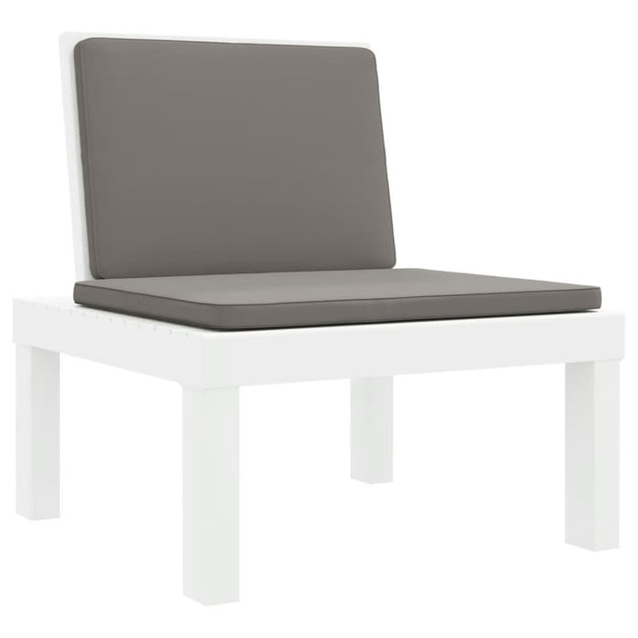 Set mobilier de grădină, 3 piese, cu perne, alb, PP - WALTI WALTI