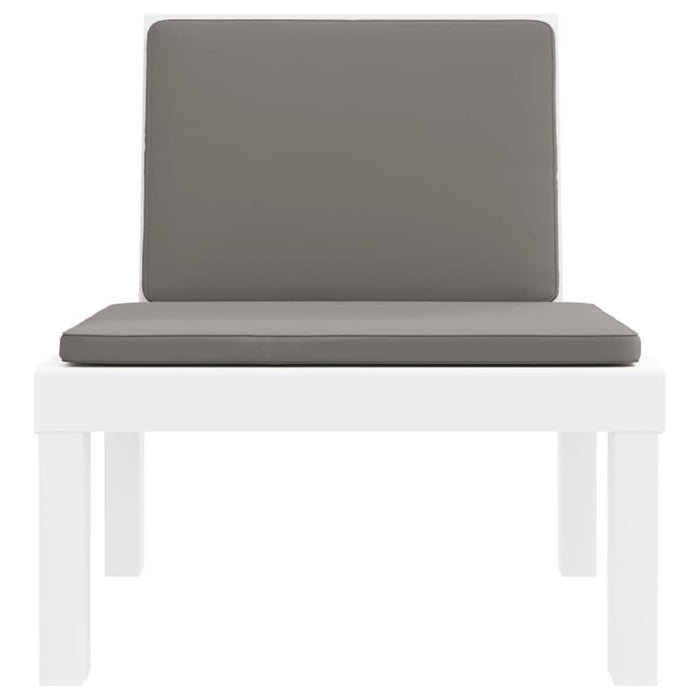 Set mobilier de grădină, 3 piese, cu perne, alb, PP - WALTI WALTI