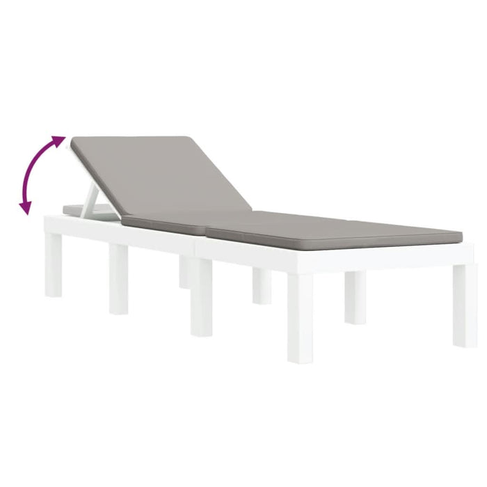 Set mobilier de grădină, 3 piese, cu perne, alb, PP - WALTI WALTI