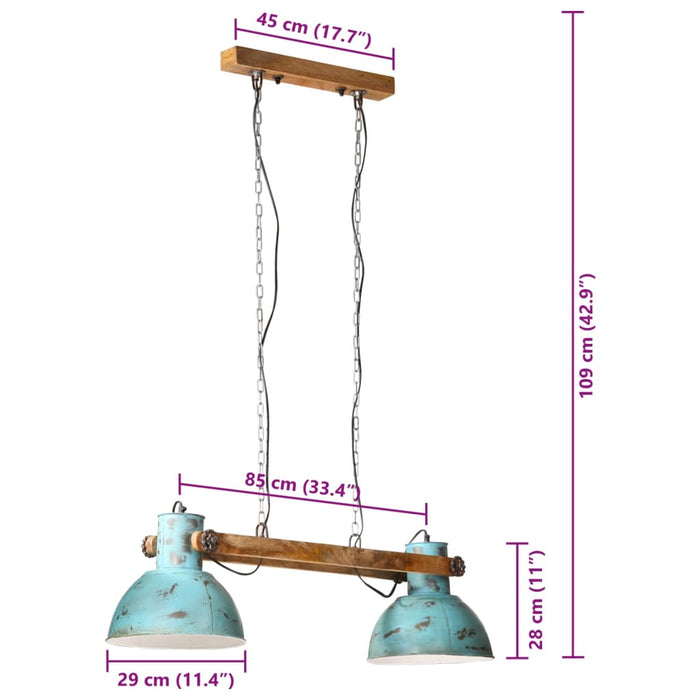 Lampă suspendată 25 W, albastru uzat, 85x28x109 cm, E27 - WALTI WALTI