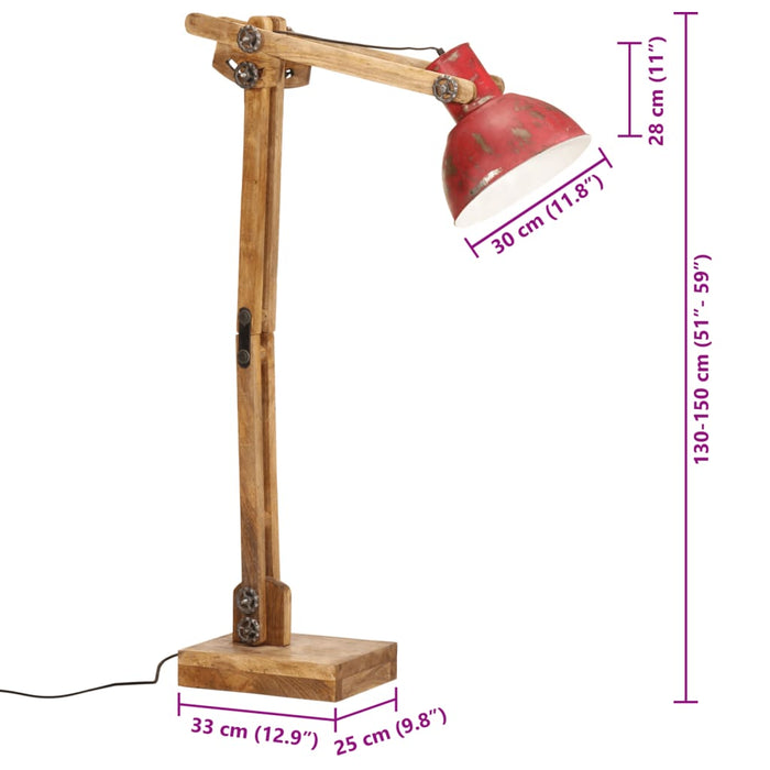 Lampă de podea, 25 W, roșu uzat, 33x25x130-150 cm, E27 WALTI