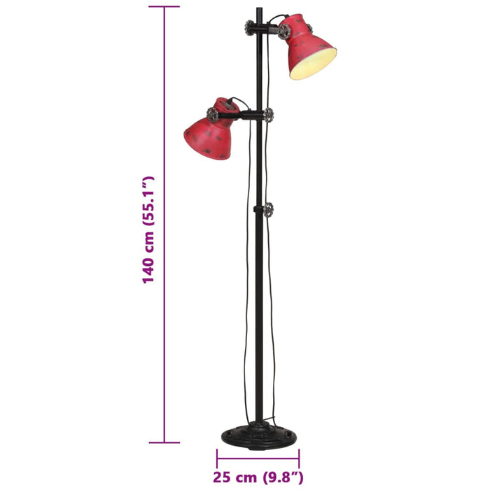 Lampă de podea, 25 W, roșu uzat, 25x25x90/140 cm, E27 - WALTI WALTI
