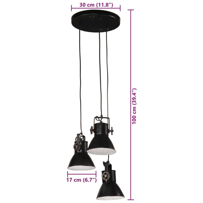 Lampă suspendată, negru, 30x30x100 cm, 25 W, E27 - WALTI WALTI