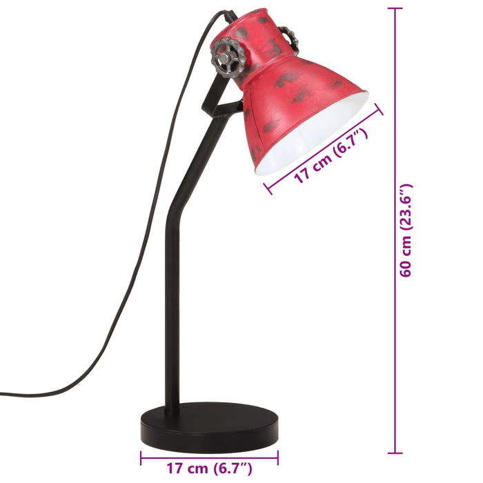 Lampă de birou 25 W, roșu uzat, 17x17x60 cm, E27 WALTI
