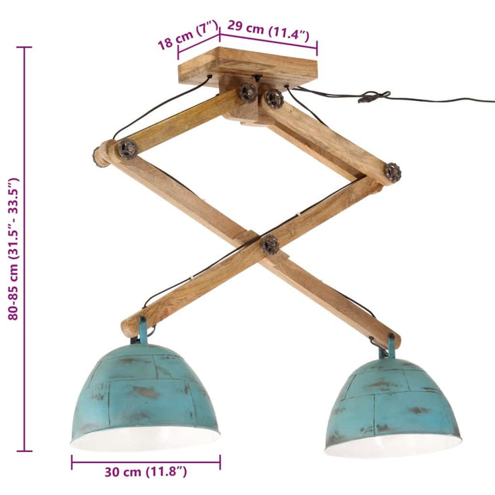 Lampă de tavan 25 W, albastru uzat, 29x18x85 cm, E27 - WALTI WALTI