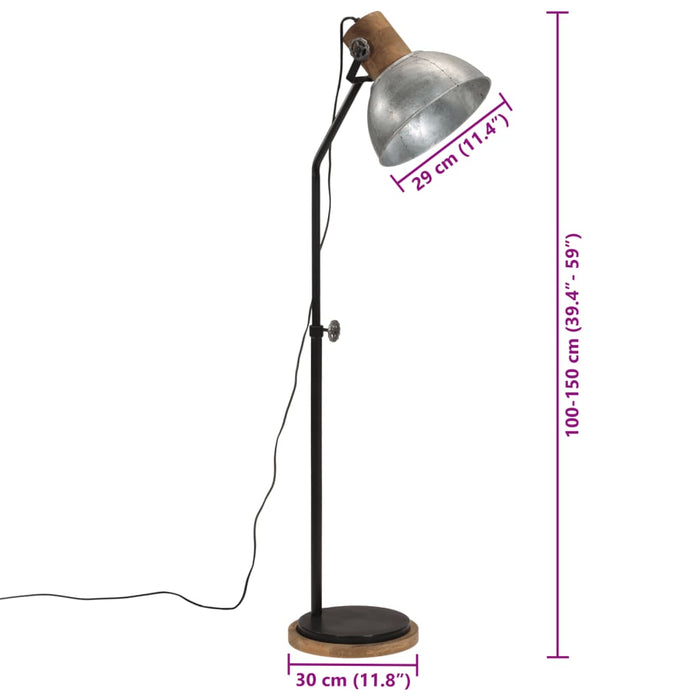 Lampă de podea 25 W, argintiu vintage, 30x30x100-150 cm, E27 - WALTI WALTI