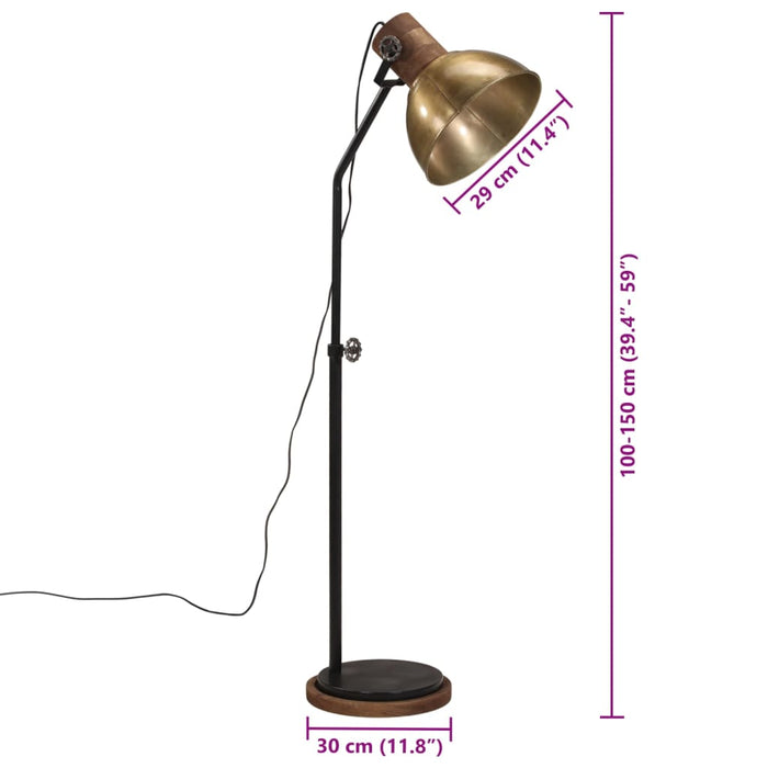 Lampă de podea 25 W, alamă antichizată, 30x30x100-150 cm, E27 - WALTI WALTI