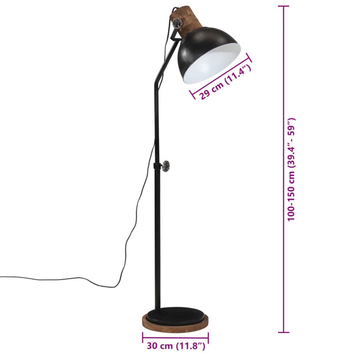 Lampă de podea 25 W, negru, 30x30x100-150 cm, E27 WALTI