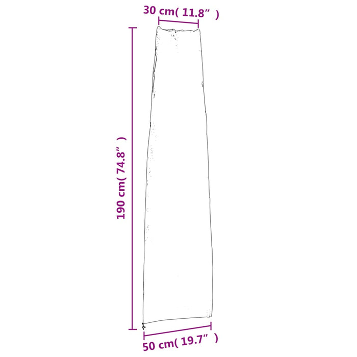 Husă pentru umbrelă de grădină neagră 190x50/30 cm Oxford 420D - WALTI WALTI