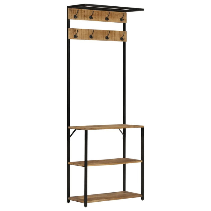 Cuier de haine cu pantofar, 68x30x182 cm, lemn masiv mango brut - WALTI WALTI